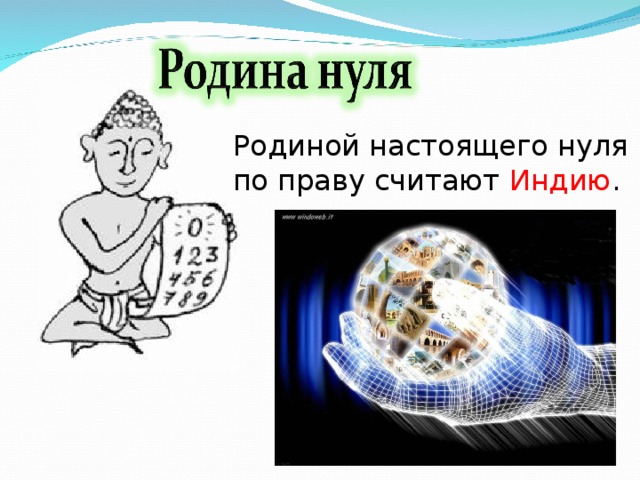 Родиной настоящего нуля по праву считают Индию . 