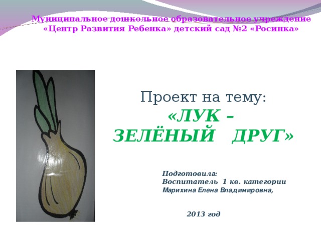 Презентация лук наш зеленый друг