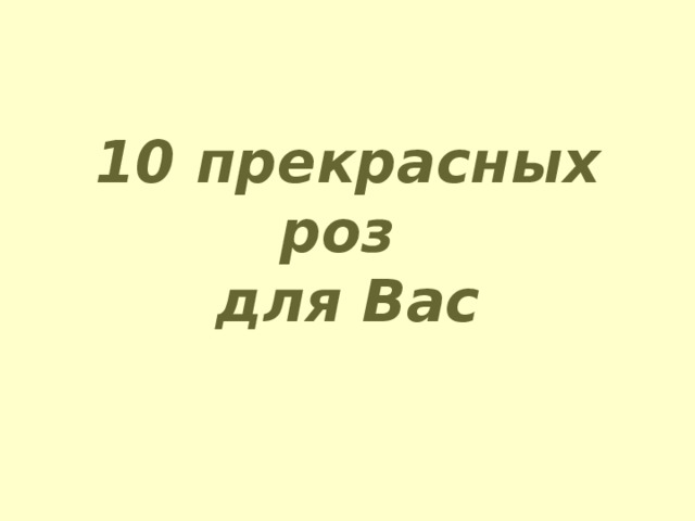 10 прекрасных роз  для Вас 