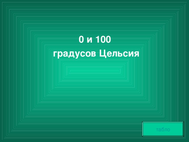 0 и 100 градусов Цельсия табло