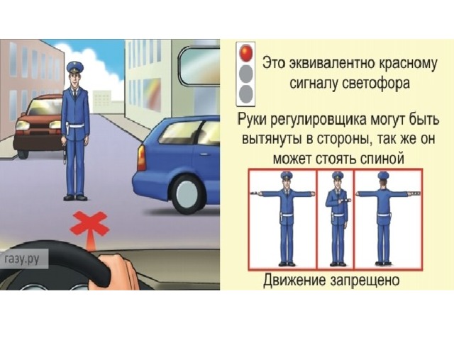 Сигналы регулировщика для автомобилей на перекрестке значения с картинками