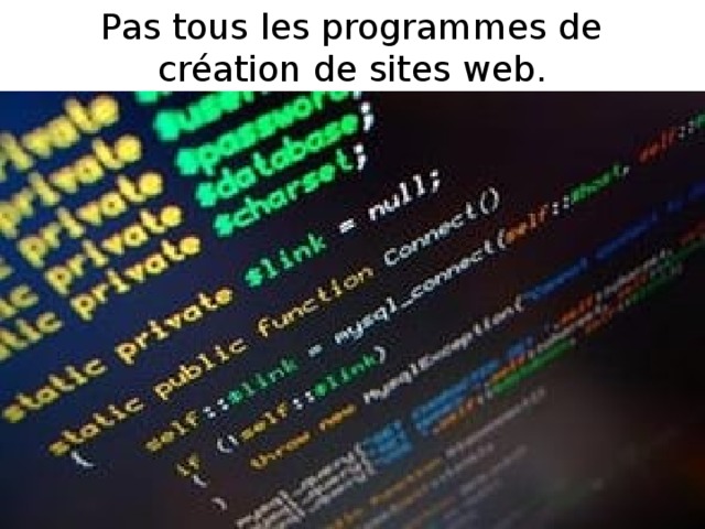 Pas tous les programmes de création de sites web. 