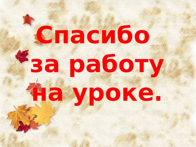 Спасибо  за работу на уроке.