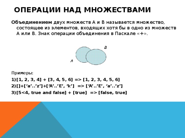 Операции над множествами 6 класс презентация