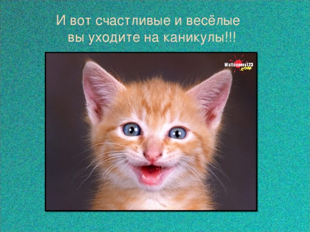  И вот счастливые и весёлые  вы уходите на каникулы!!! 