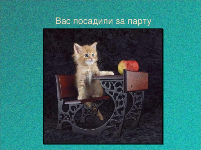 Вас посадили за парту 