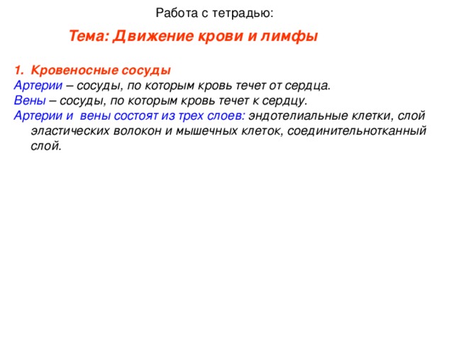 Схема работы сердца и движение крови по сосудам