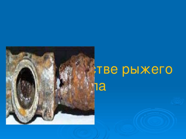    В царстве рыжего дьявола     Ржа ест железо.   Русская пословица 