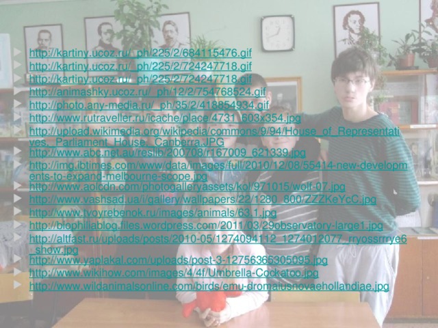 http://kartiny.ucoz.ru/_ph/225/2/684115476.gif http://kartiny.ucoz.ru/_ph/225/2/724247718.gif http://kartiny.ucoz.ru/_ph/225/2/724247718.gif http://animashky.ucoz.ru/_ph/12/2/754768524.gif http://photo.any-media.ru/_ph/35/2/418854934.gif http://www.rutraveller.ru/icache/place/4731_603x354.jpg http://upload.wikimedia.org/wikipedia/commons/9/94/House_of_Representatives,_Parliament_House,_Canberra.JPG http://www.abc.net.au/reslib/200708/r167009_621339.jpg http://img.ibtimes.com/www/data/images/full/2010/12/08/55414-new-developments-to-expand-melbourne-scope.jpg http://www.aolcdn.com/photogalleryassets/kol/971015/wolf-07.jpg http://www.vashsad.ua/i/gallery/wallpapers/22/1280_800/ZZZKeYcC.jpg http://www.tvoyrebenok.ru/images/animals/63.1.jpg http://biophiliablog.files.wordpress.com/2011/03/29observatory-large1.jpg http://altfast.ru/uploads/posts/2010-05/1274094112_1274012077_rryossrrrye6_show.jpg http://www.yaplakal.com/uploads/post-3-12756365305095.jpg http://www.wikihow.com/images/4/4f/Umbrella-Cockatoo.jpg http://www.wildanimalsonline.com/birds/emu-dromaiusnovaehollandiae.jpg 