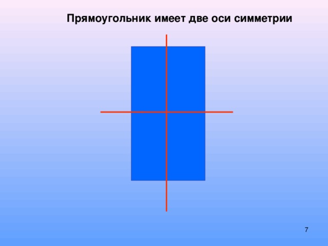 Прямоугольник имеет две оси симметрии  