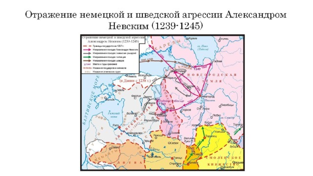 Отражение немецкой и шведской агрессии Александром Невским (1239-1245) 