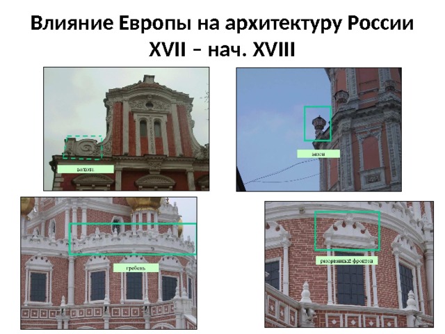 Влияние Европы на архитектуру России XVII – нач. XVIII 