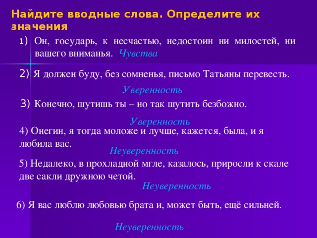 Омонимия вводных слов презентация 8 класс