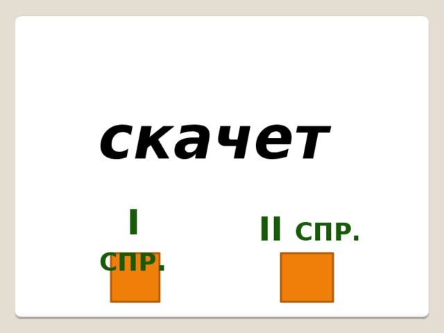 скачет I  спр . II спр. 