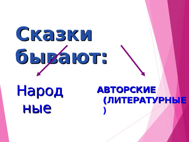 Сказки бывают: Народные АВТОРСКИЕ (ЛИТЕРАТУРНЫЕ ) 