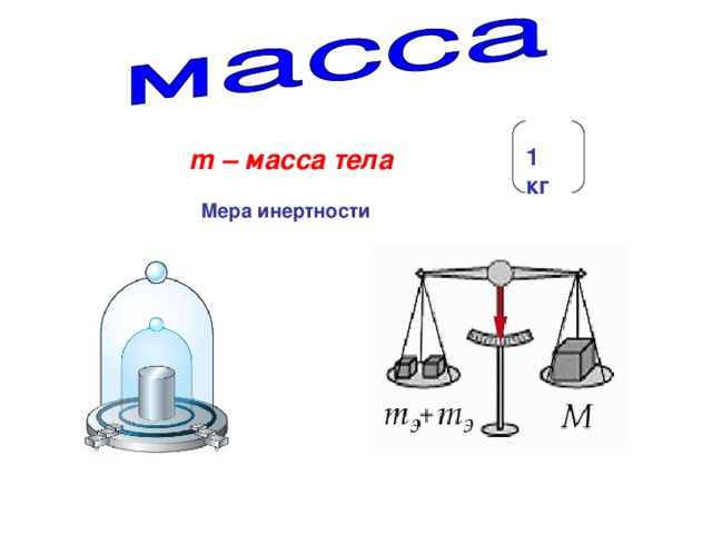 m – масса тела 1 кг Мера инертности 