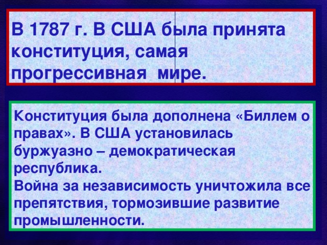 Война за независимость и образование сша схема