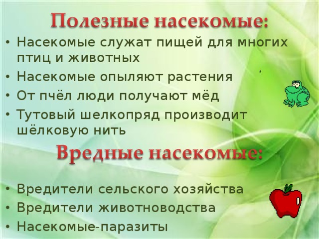 Насекомые польза и вред презентация