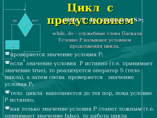 Значением условия. Служебные слова Паскаль. Служебные слова Паскаль цикл до
