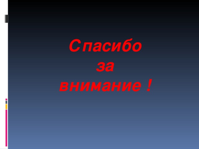 Спасибо  за  внимание ! 