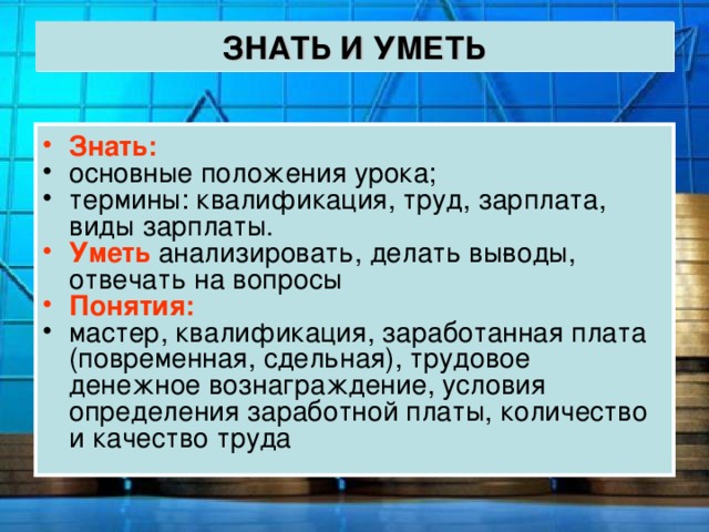 Современный работник 8 класс презентация