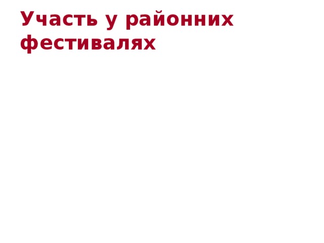 Участь у районних фестивалях 