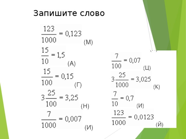 Запишите слово