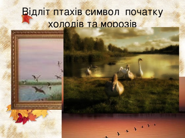 Відліт птахів символ початку холодів та морозів 