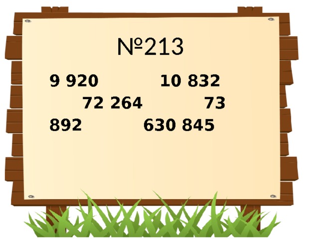 № 213 9 920 10 832 72 264 73 892 630 845 