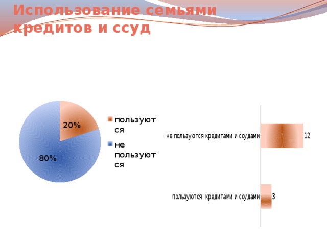 Использование семьями кредитов и ссуд 