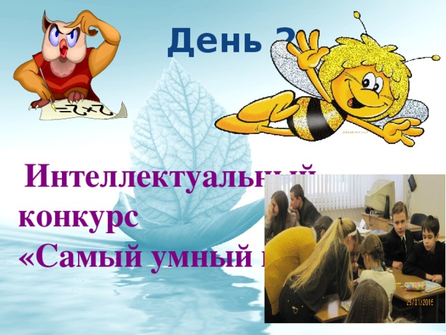 День 2  Интеллектуальный конкурс «Самый умный математик» 