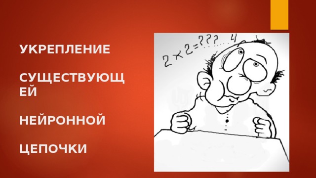   УКРЕПЛЕНИЕ  СУЩЕСТВУЮЩЕЙ   НЕЙРОННОЙ   ЦЕПОЧКИ 