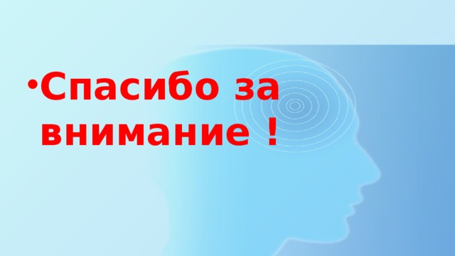 Спасибо за внимание ! 