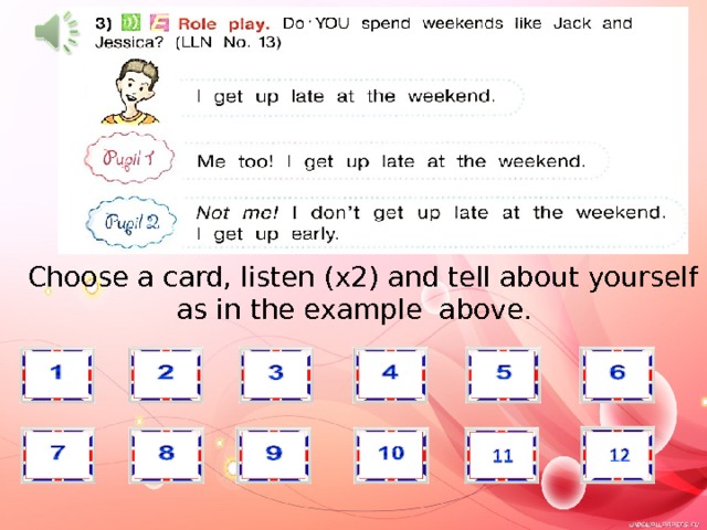 Date. Classwork. My Weekends. Finish the chart as in the example. Use the stickers. dewenek weekend yeral выходные fabserkat cepiratc cadne sacls nifufar écfa atle early рано/ранний breakfast завтрак practice тренировка dance class занятие танцами funfair ярмарка café кафе late поздно/поздний 