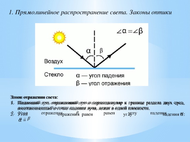 Формулировка отражения света. Закон прямолинейного распространения света. Закон отражения света.. Закон прямолинейного отражения света. Прямолинейное отражение света. Законы оптики отражение.