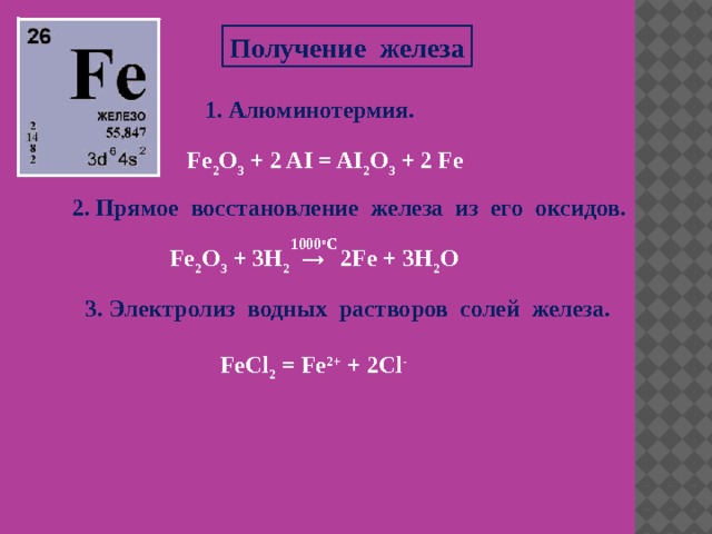 Как можно получить железо