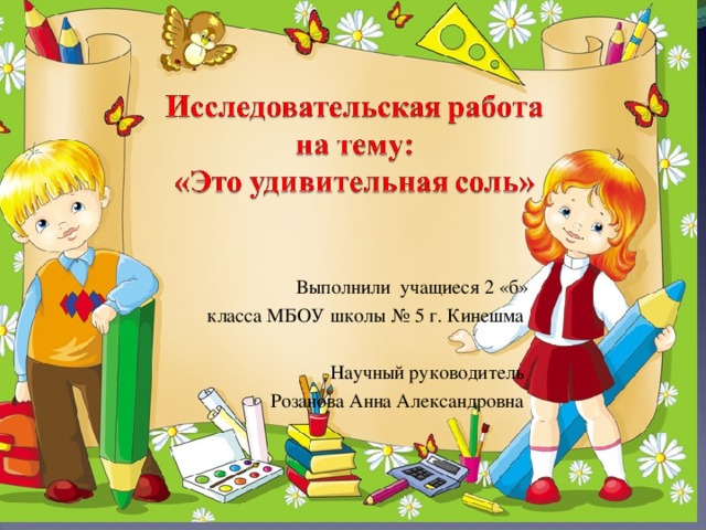 Выполнили учащиеся 2 «б»  класса МБОУ школы № 5 г. Кинешма Научный руководитель  Розанова Анна Александровна 