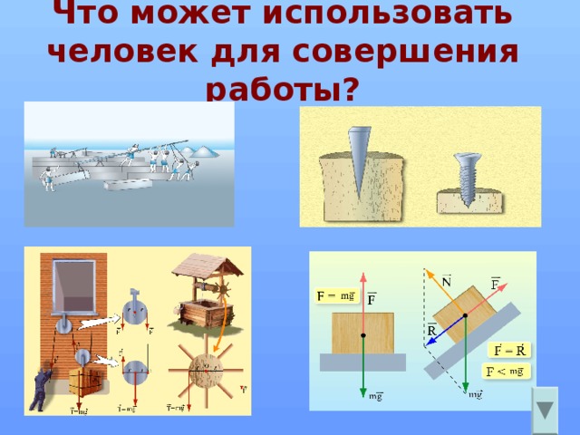 Что может использовать человек для совершения работы?