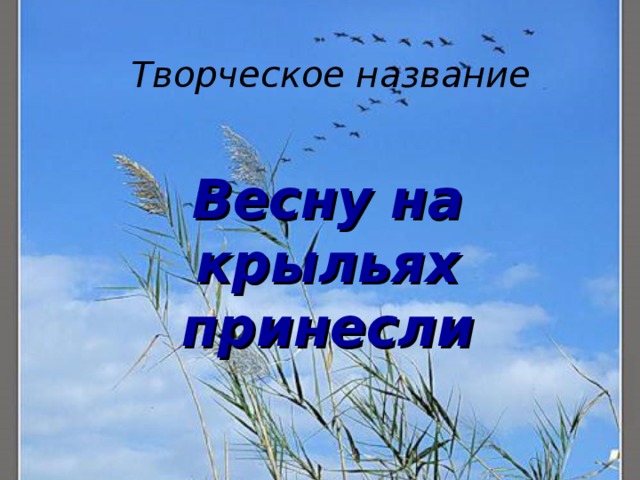 Творческое название   Весну на крыльях принесли