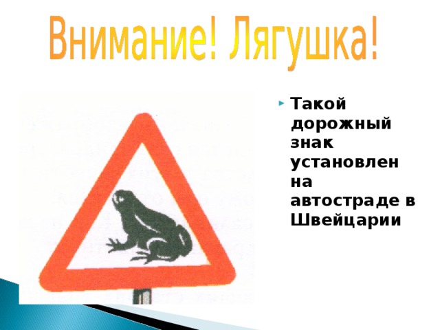Такой дорожный знак установлен на автостраде в Швейцарии 