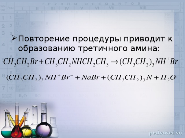 Повторение процедуры приводит к образованию третичного амина: