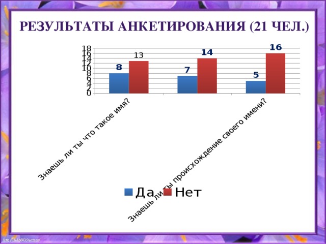 Результаты анкетирования (21 чел.)