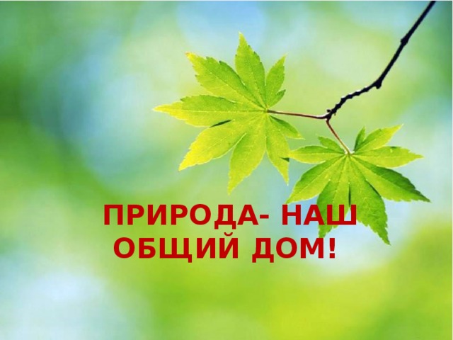  ПРИРОДА- НАШ ОБЩИЙ ДОМ! 