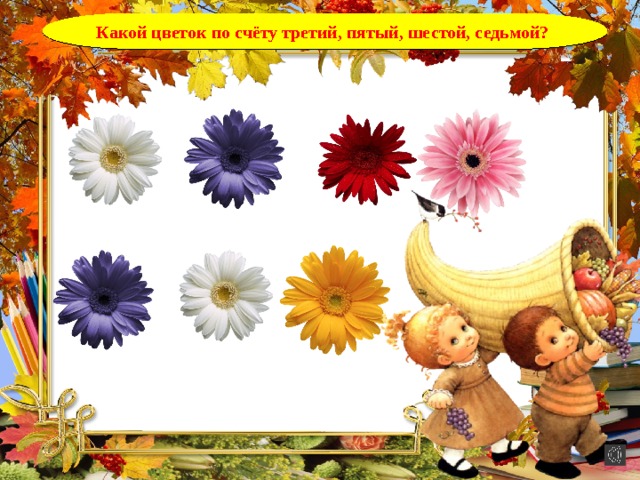Какой цветок по счёту третий, пятый, шестой, седьмой? 