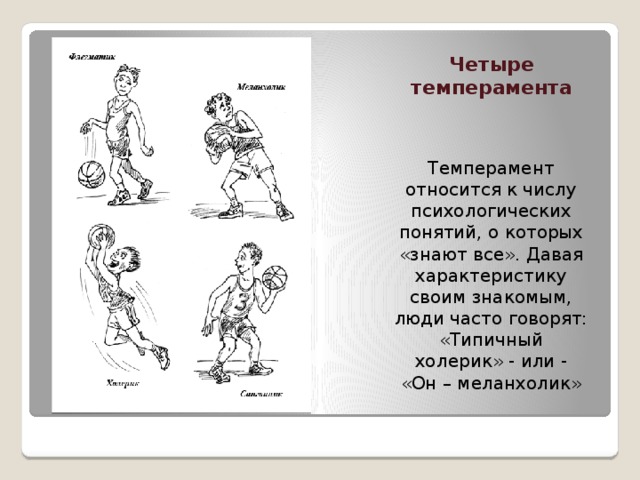 Описание четырех темпераментов. 4 Темперамента.