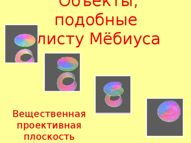 Объекты, подобные  листу Мёбиуса   Вещественная проективная плоскость 