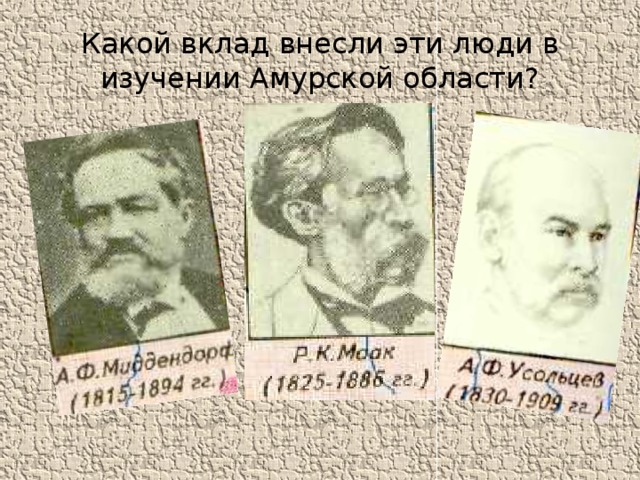 Какой вклад внесли эти люди в изучении Амурской области? 