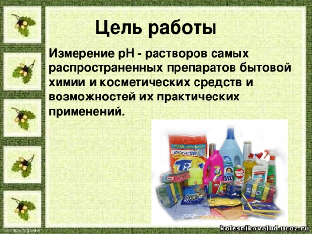 Ознакомление с образцами средств бытовой химии и лекарственных препаратов