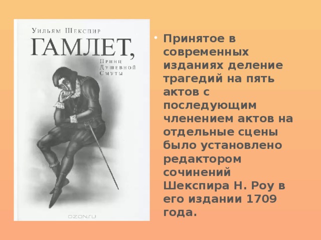 Краткий план гамлет