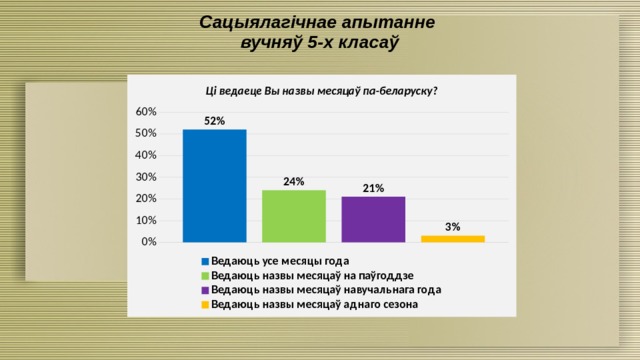 Сацыялагічнае апытанне  вучняў 5-х класаў 